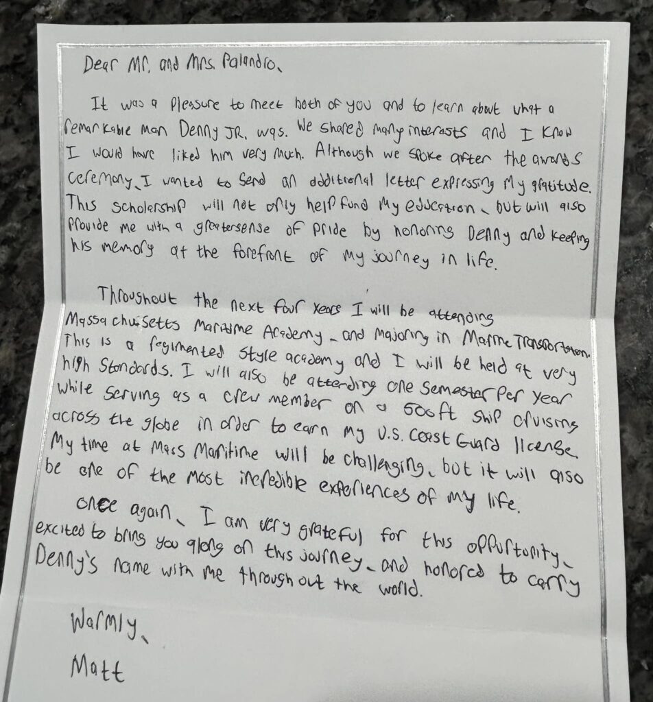 A Note of Appreciation PalandroFerry Memorial Foundation